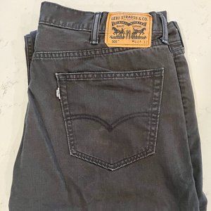Men Levi 505  Black Jeans 40 x 32